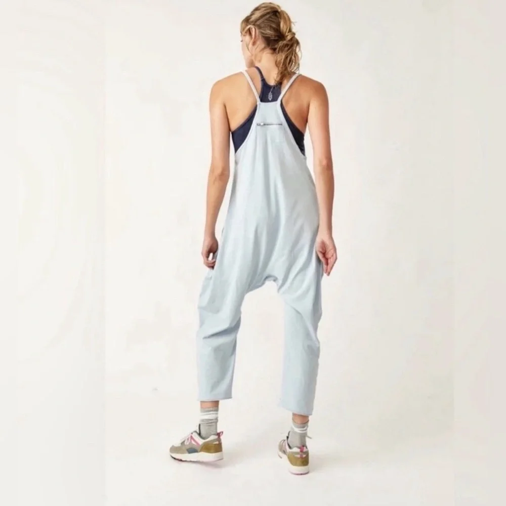Free People FP Movement Hot Shot Jumpsuit Pants Romper Mediterranean Blue XS NWT - Picture 5 of 16